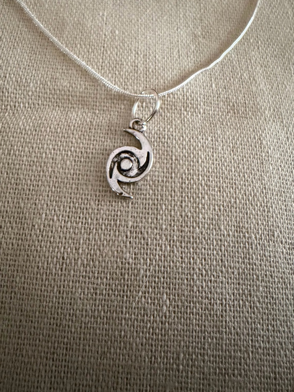 Silver Swirl Pendant Necklace - Silver